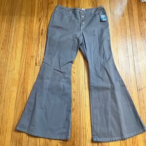 Hot & The Gang Vintage Jeans Womens 15 Flare Gray Button Front Pants